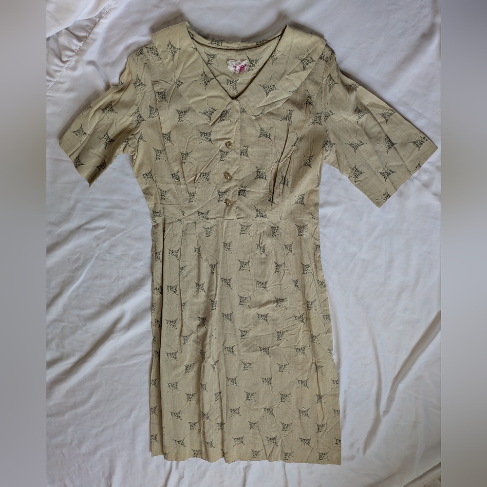 Windsor Beige Patterned Midi Dress